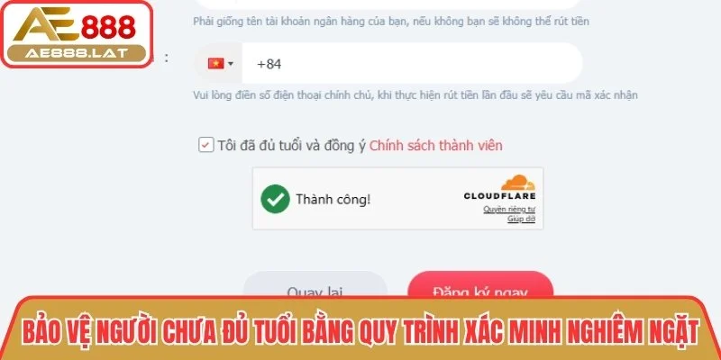 Bảo vệ người chưa đủ tuổi bằng quy trình xác minh nghiêm ngặt